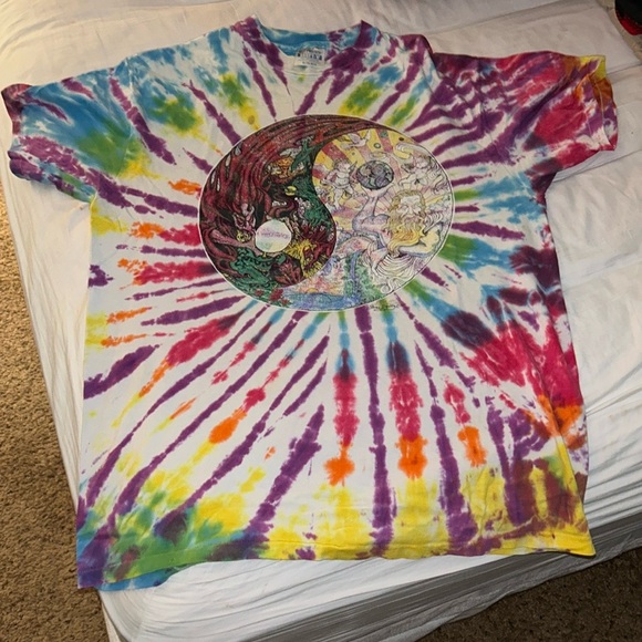 Heaven and Hell Vintage Tie Dye Tee Single Stitch Yin Yang - Picture 2 of 5